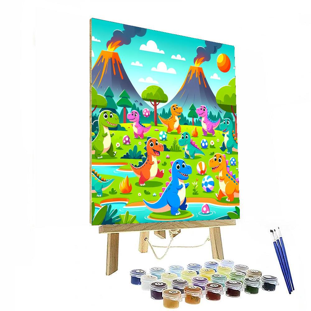Brave Dinosaurs Paint By Numbers Art