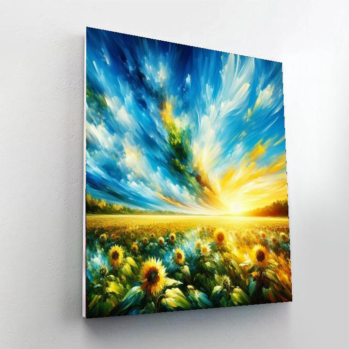 Sunflower Field Symphony Painting By Numbers Kit