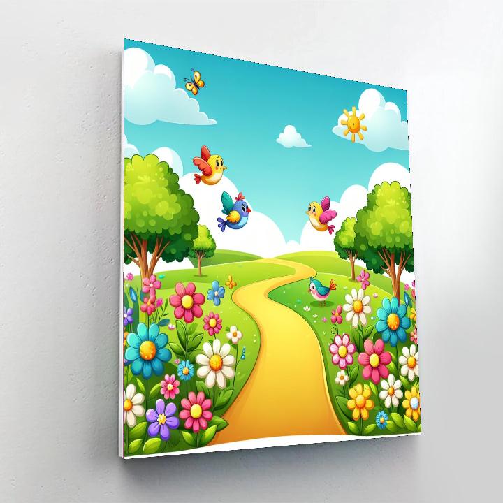 Springtime Blossom Trail Number Painting