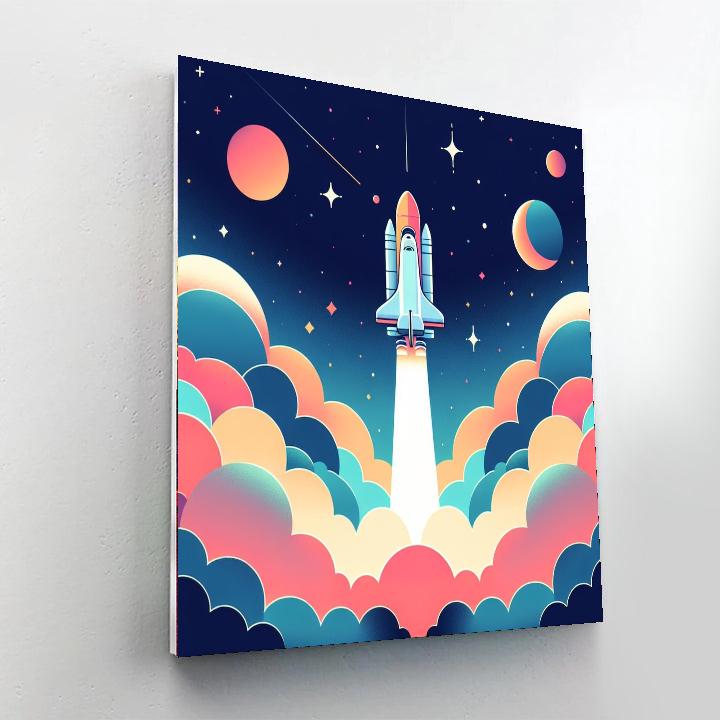 Space Shuttle Launch DIY Paint By Numbers