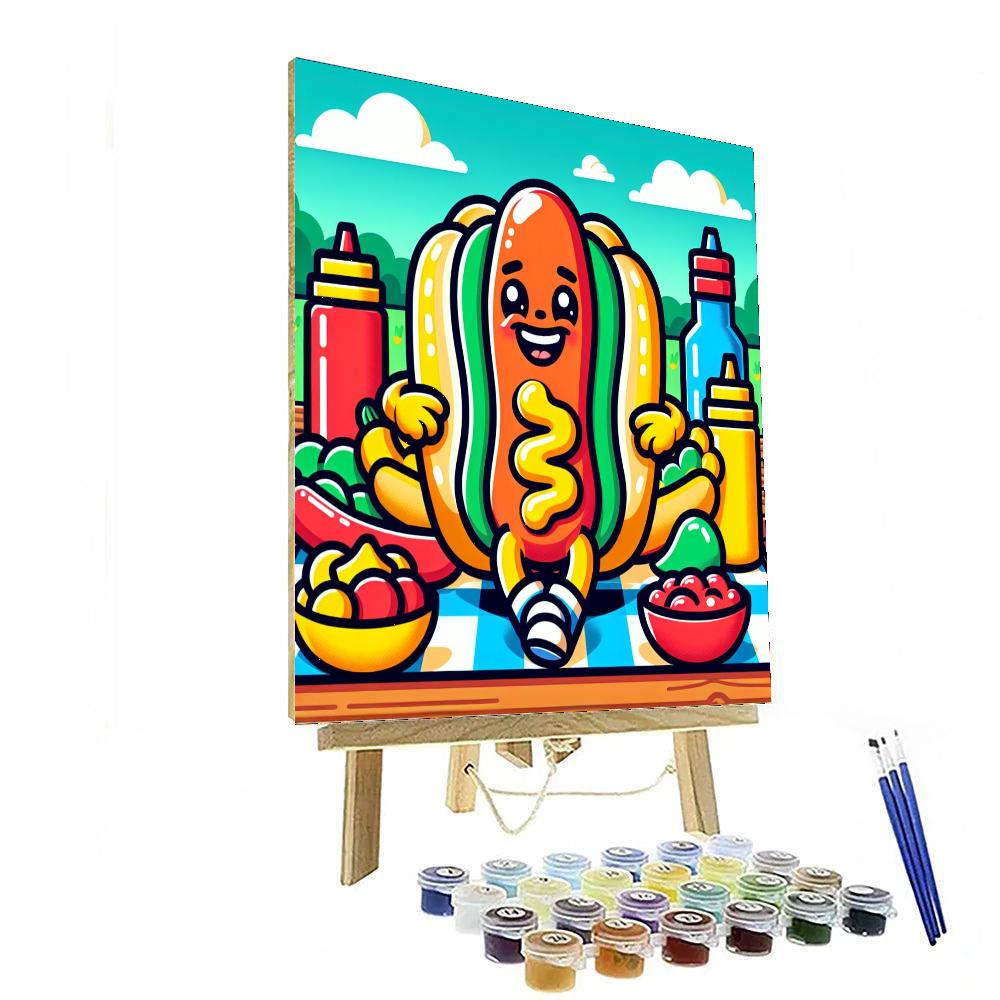 Happy Hotdog DIY Paint By Numbers