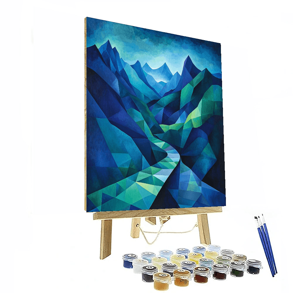 Wassily Kandinsky Inspired Abstract Mountain Vista  Paint By Number
