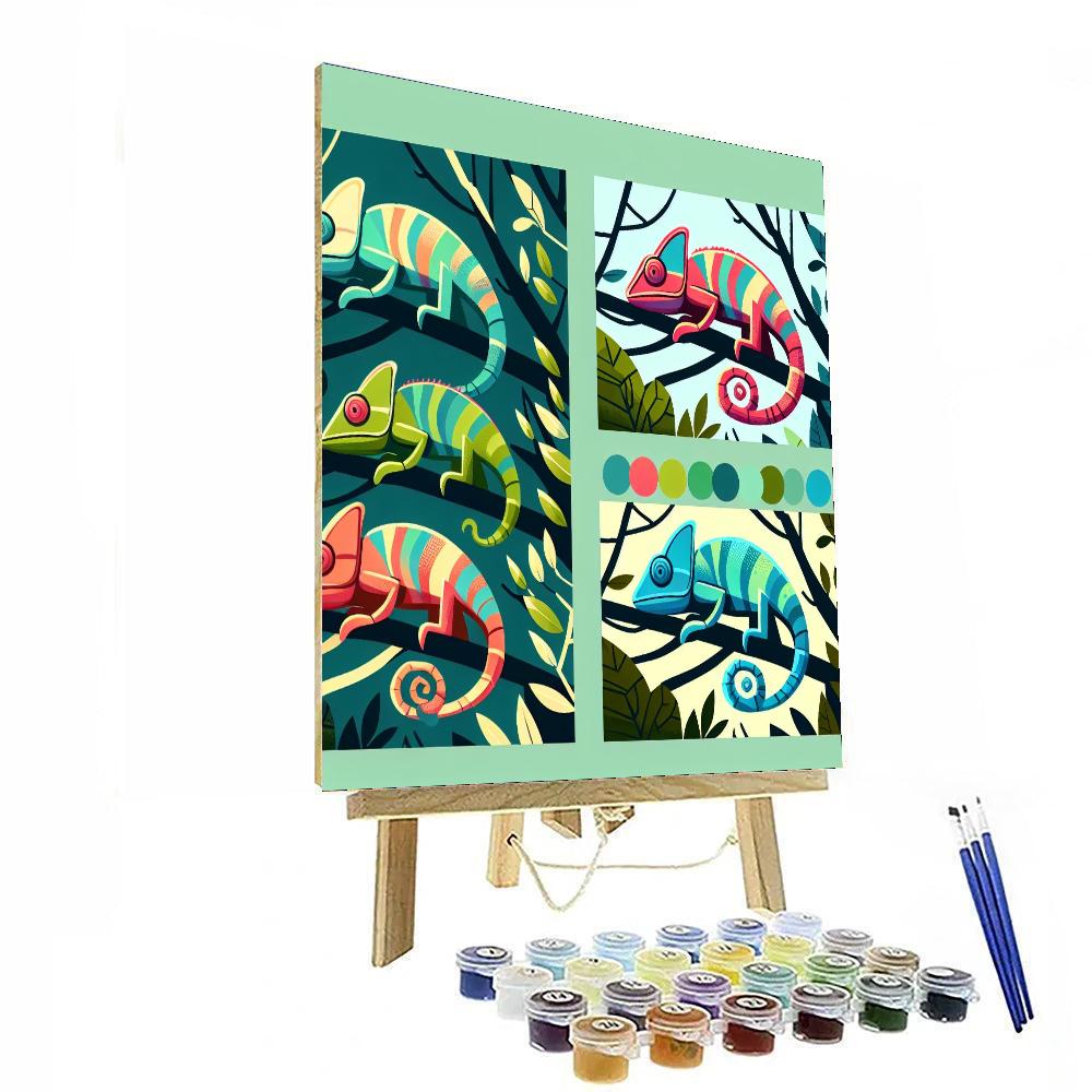 Cheery Chameleons Numbered Painting Kits