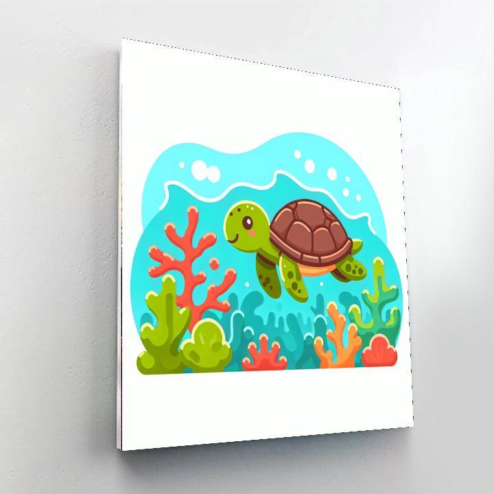 Underwater Sea Turtle Trek Paint By Number