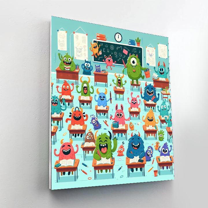 Friendly Monster School Paint By Numbers