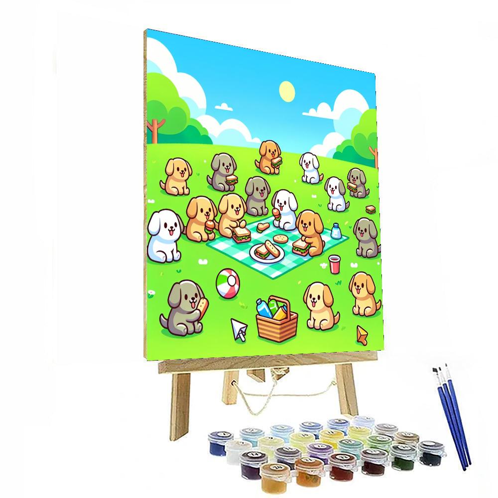 Puppy Playtime Picnic DIY Paint By Numbers