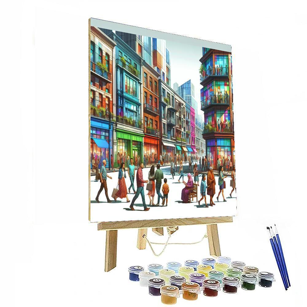 Colorful Urban Street Life Paint By Numbers Kits