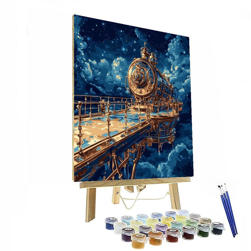 Jules Verne Inspired Steampunk Celestial Exploration  DIY Paint By Numbers