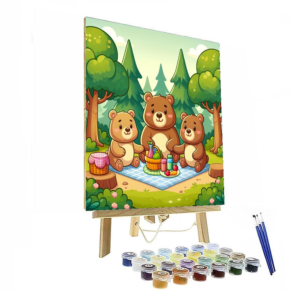 Cute Bear Family Numbered Painting Kits