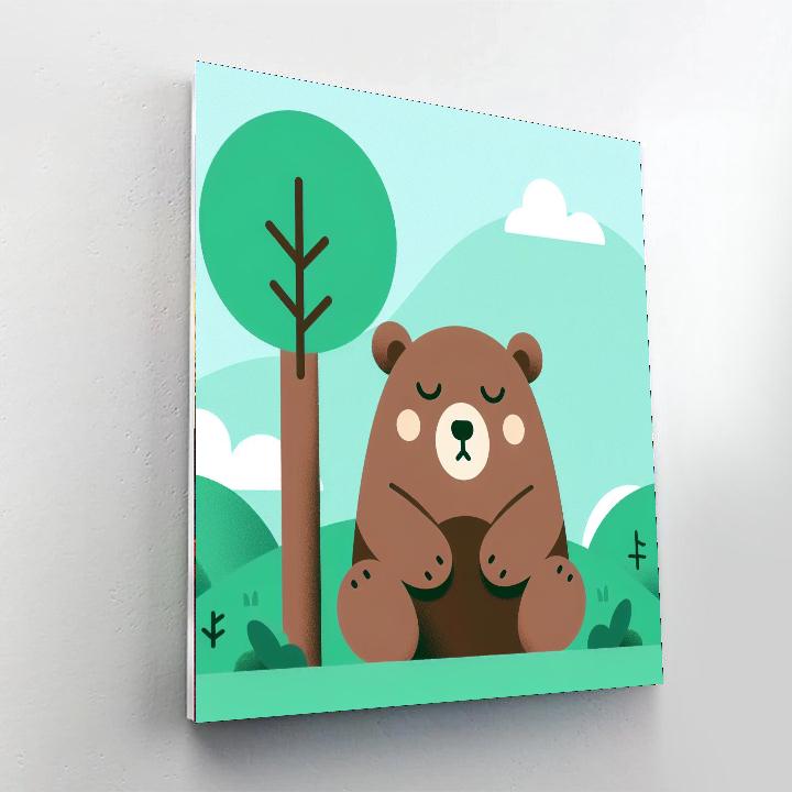 Blissful Bear Paint By Numbers Art