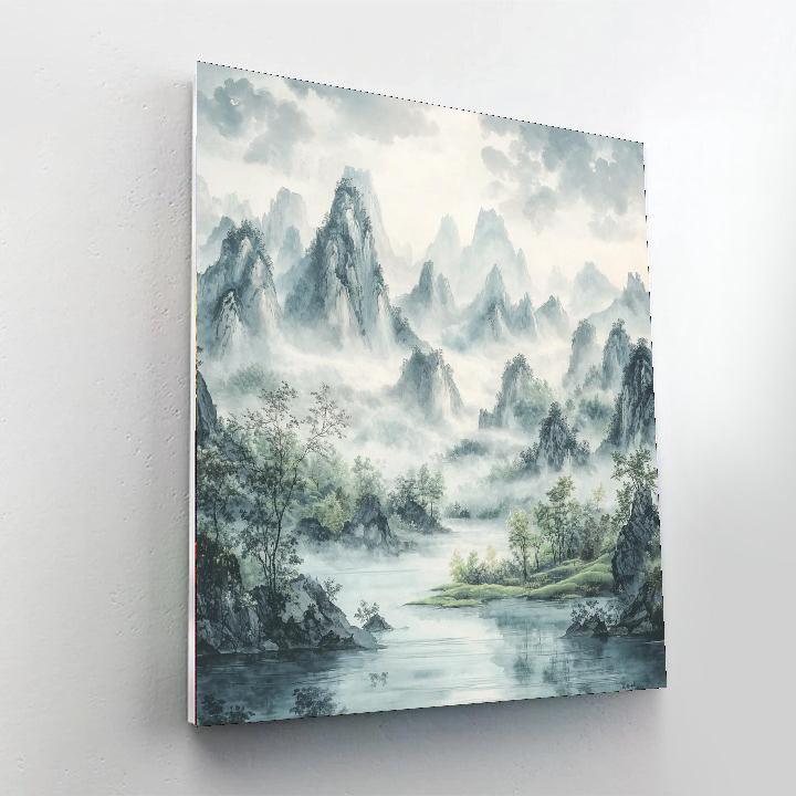 Zhao Mengfu Inspired Whispers Of Mist  Painting By Numbers Kit