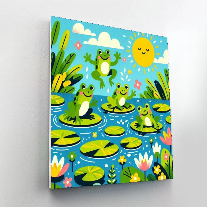Hoppy Frogs Paint By Numbers Art