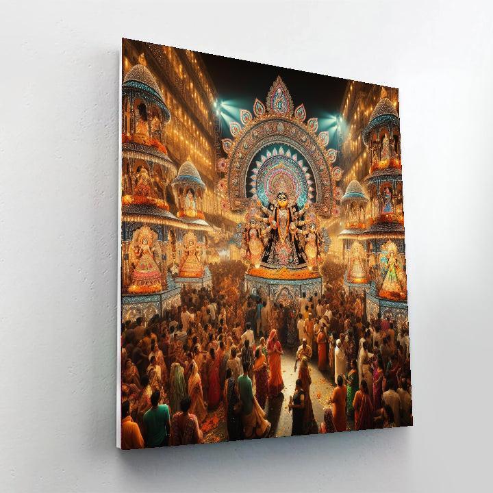 Kolkata Durga Puja - Kolkata, India Numbered Painting Kits