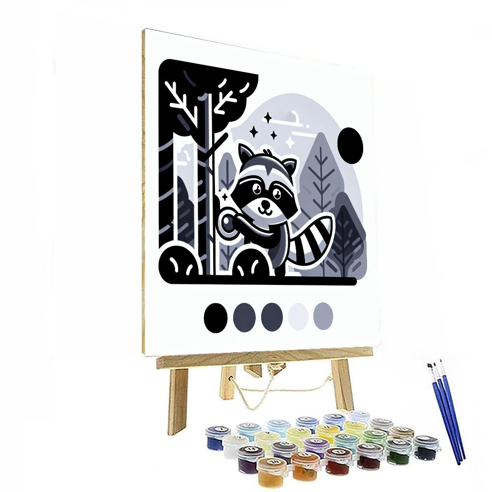 Mischievous Little Raccoon Paint By Numbers Kits