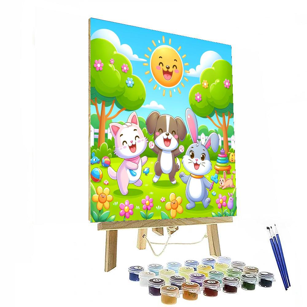 Cheerful Pet Adventure Painting Number Kit