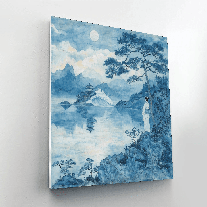 Hokusai Inspired Zen Reflections  Painting By Numbers Kit