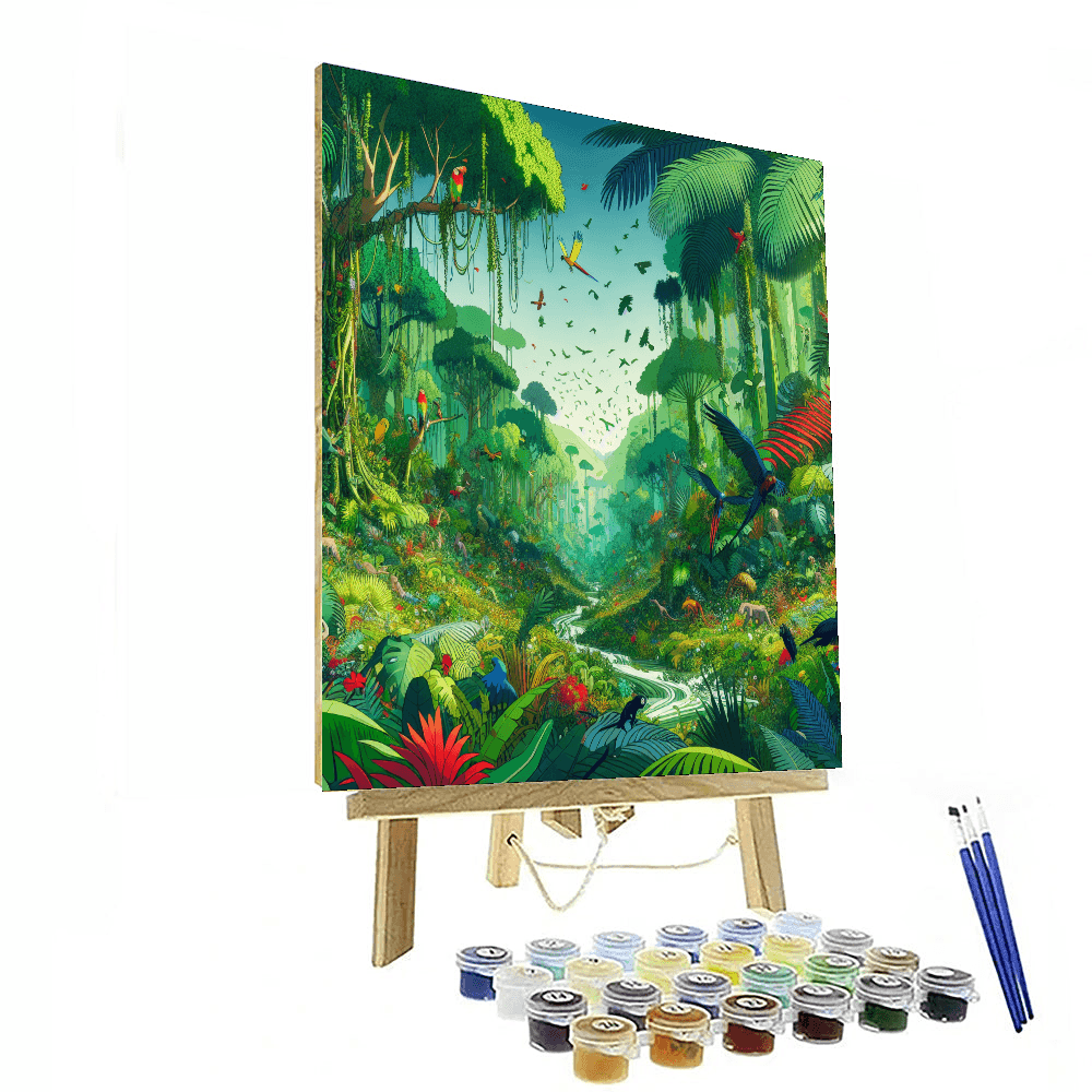 Colorful Jungle Celebration Number Painting