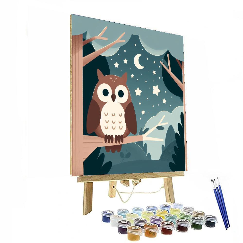 Mystical Owl Night Paint By Color