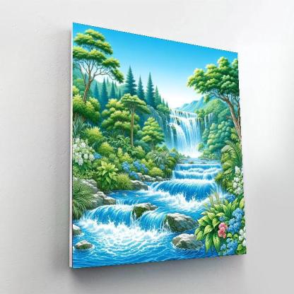 Vibrant Waterfall Cascade Paint By Number