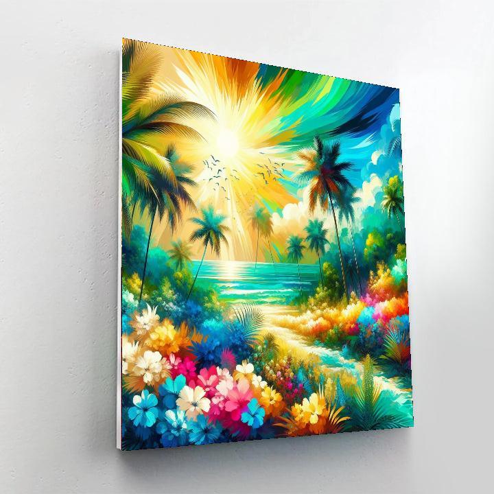 Lush Green Tropical Paradise Numbered Painting Kits