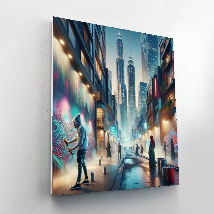 Vibrant Urban Alleyway Painting By Numbers Kit