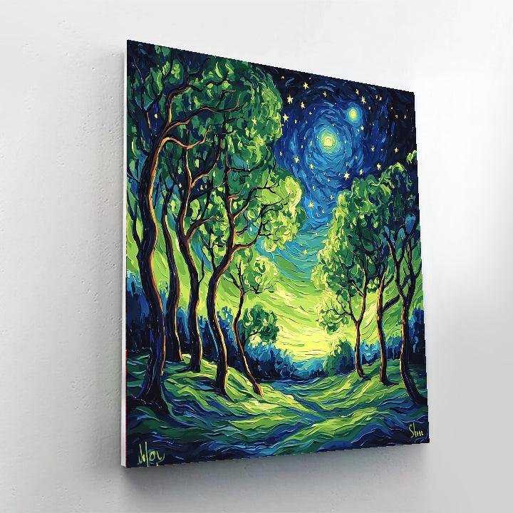 Salvador Dali Inspired Dreamy Nighttime Wilderness  Paint By Number