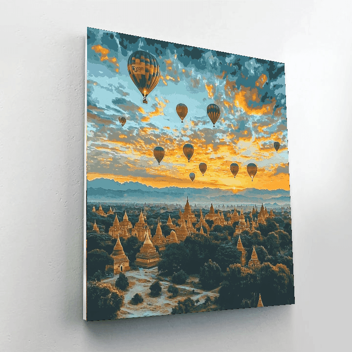 Bagan's Balloon Rides - Myanmar Numbered Painting Kits