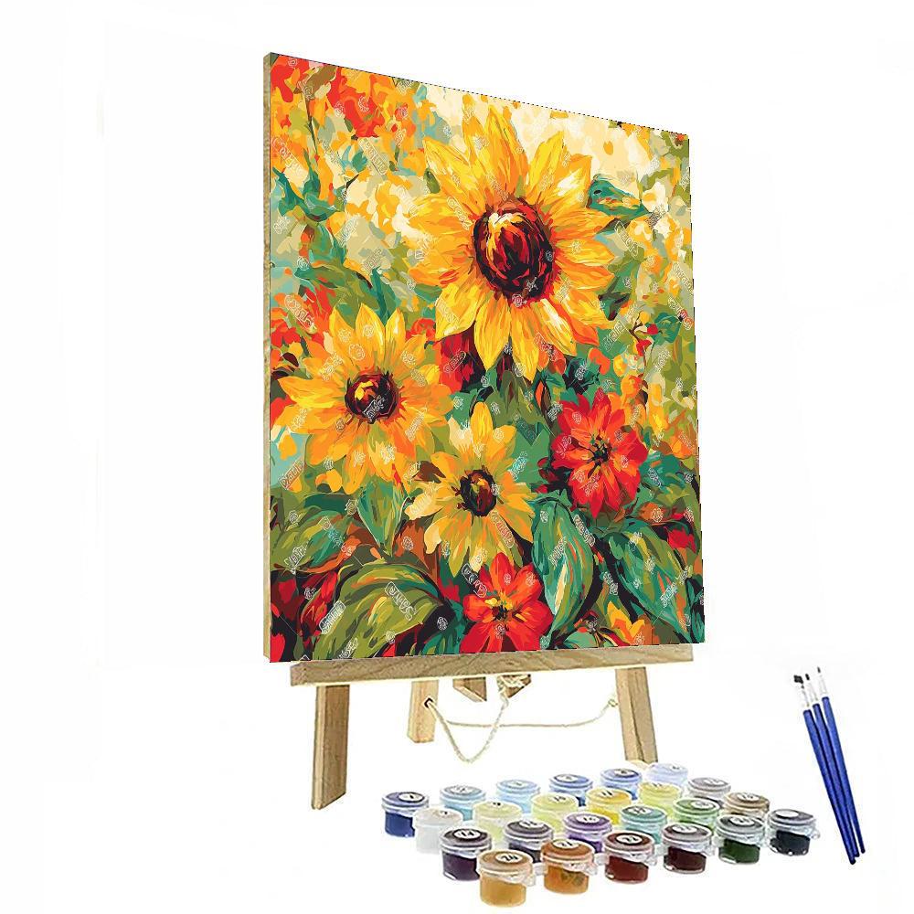 Vincent Van Gogh Inspired Lively Floral Harmony  Paint By Number