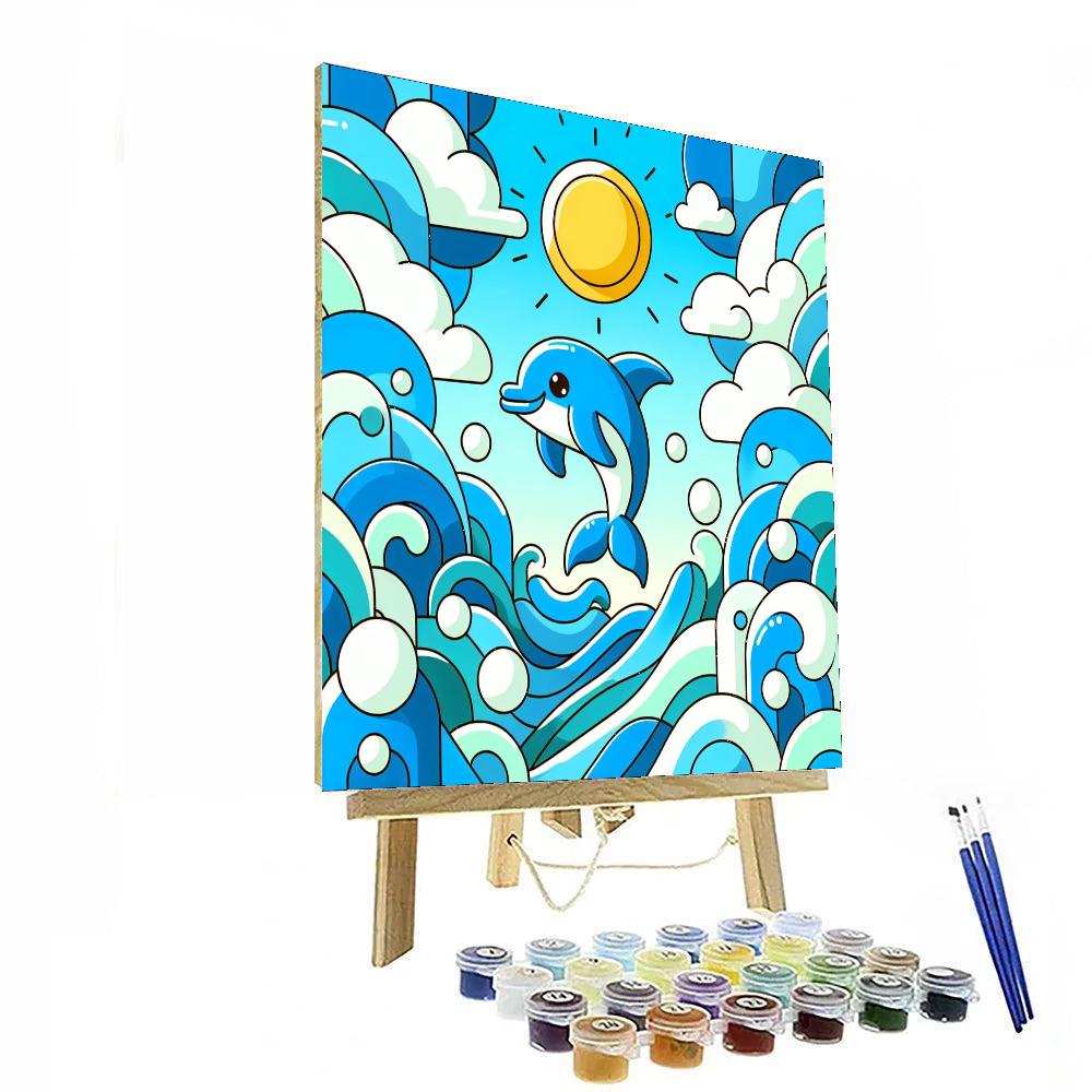 Sunny Dolphin Adventure Painting Number Kit