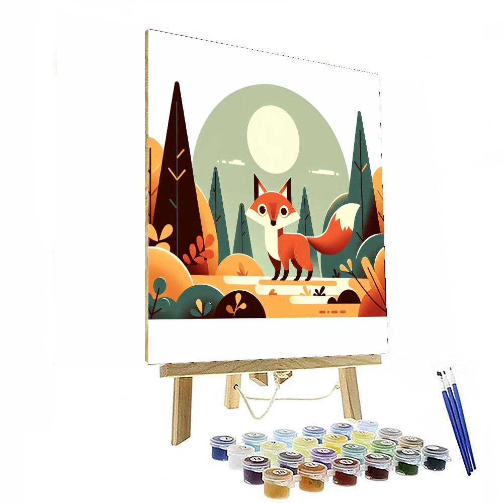 Friendly Fox Woodland Number Painting