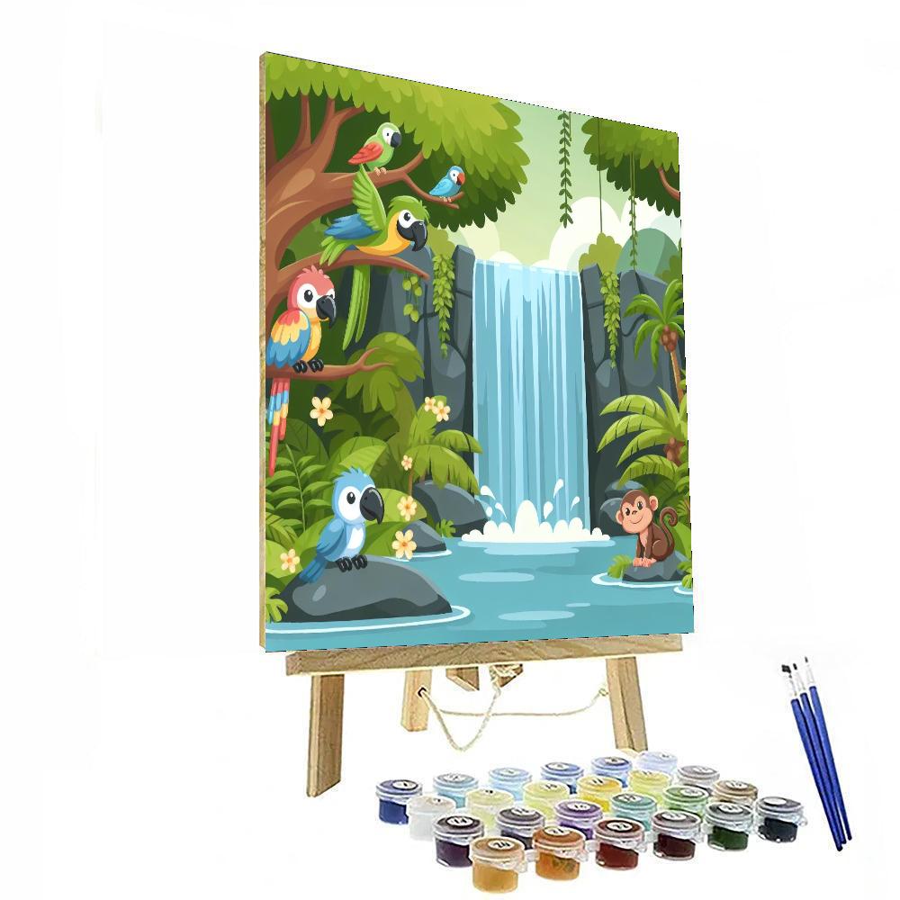 Jungle Waterfall Oasis DIY Paint By Numbers