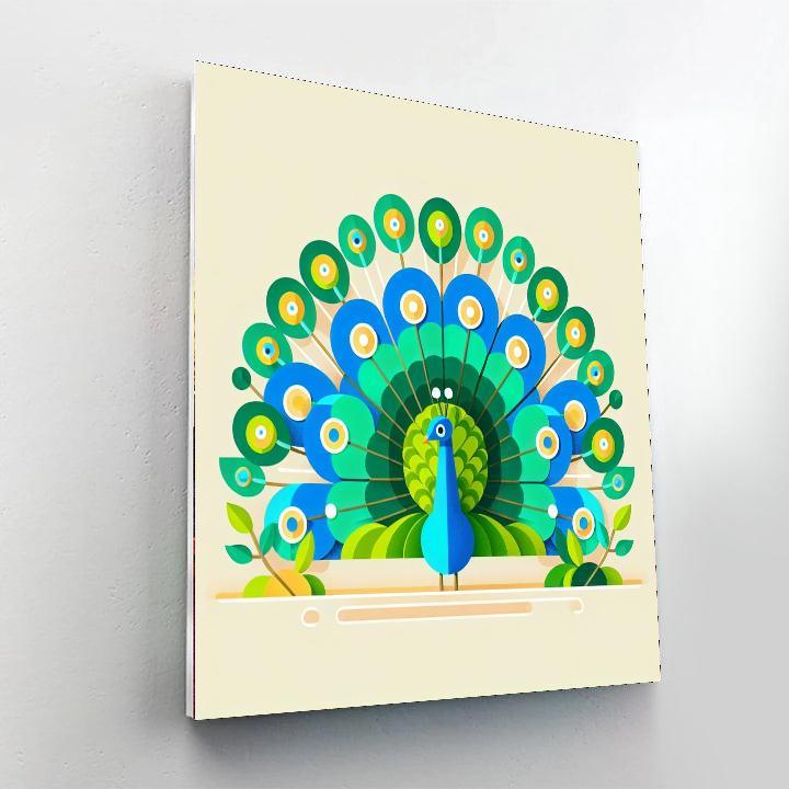 Prancing Peacock Parade Number Painting