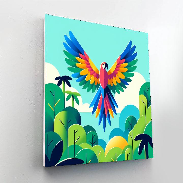 Flying Parrot Adventure Painting Number Kit