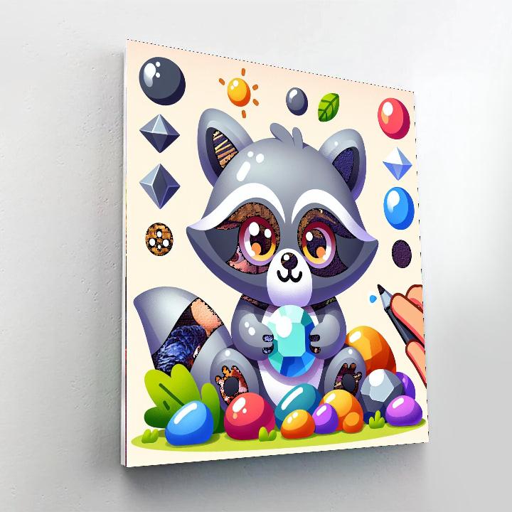 Rascally Raccoon Paint By Numbers Art