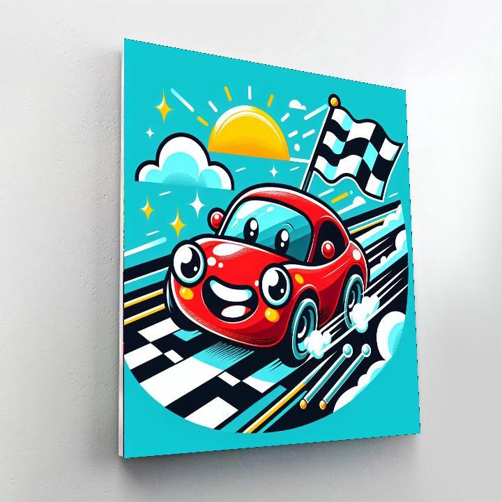 Energetic Race Car Paint By Numbers Art