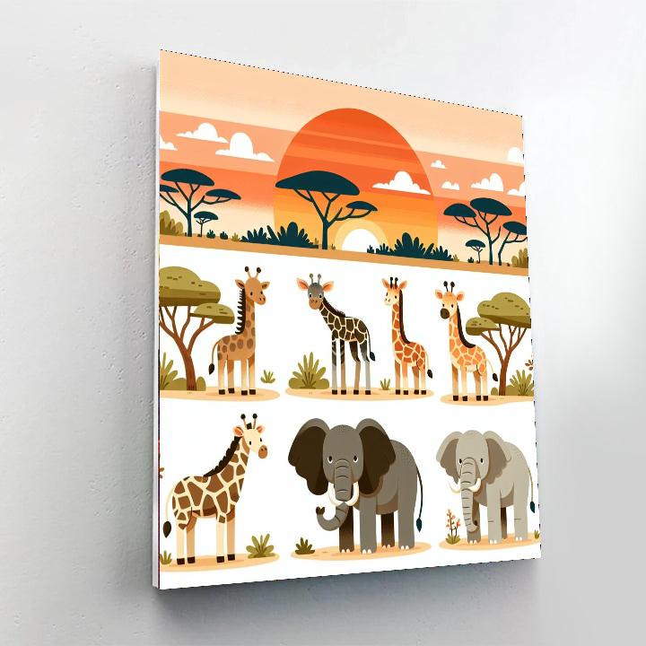 Savanna Sunset Serenade Painting By Numbers Kit