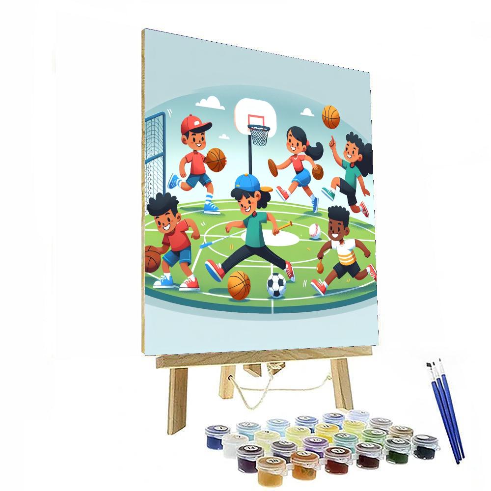 Energetic Sports Team Numbered Painting Kits
