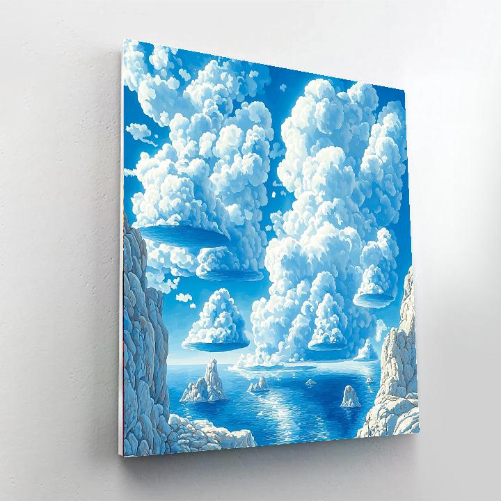 René Magritte Inspired Floating Islands Of Imagination  Paint By Numbers Kits
