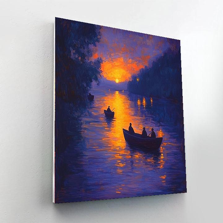 Georges Seurat Inspired Spectrum Of Twilight  Number Painting