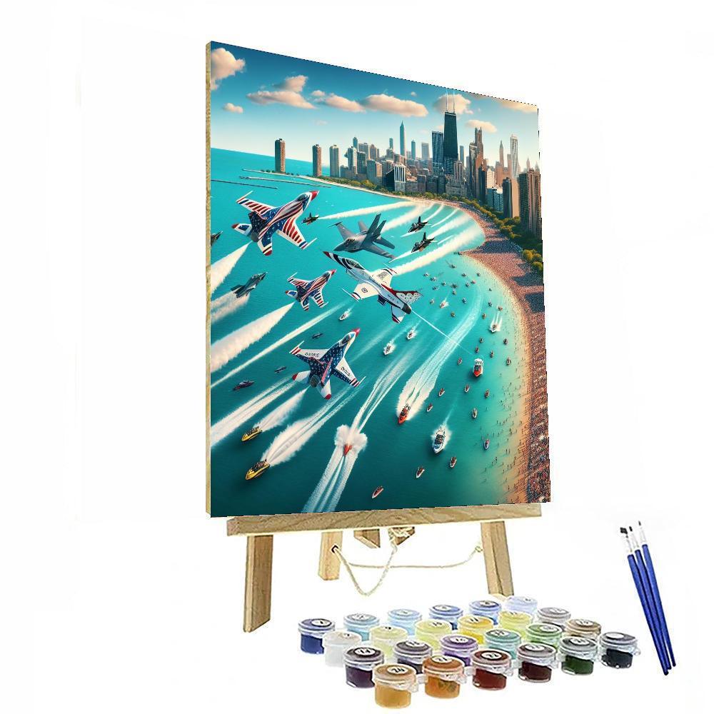 Chicago Air And Water Show - Usa Number Painting