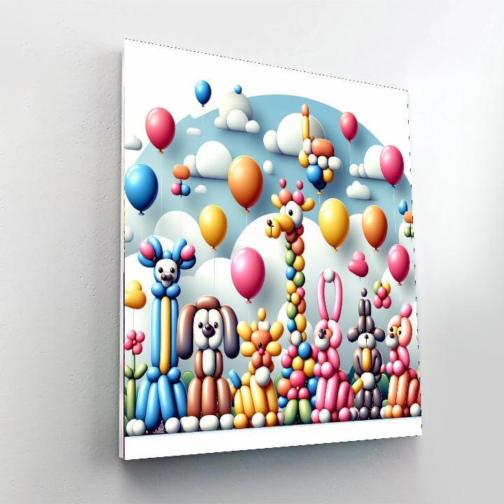 Colorful Balloon Animals Paint By Numbers Art