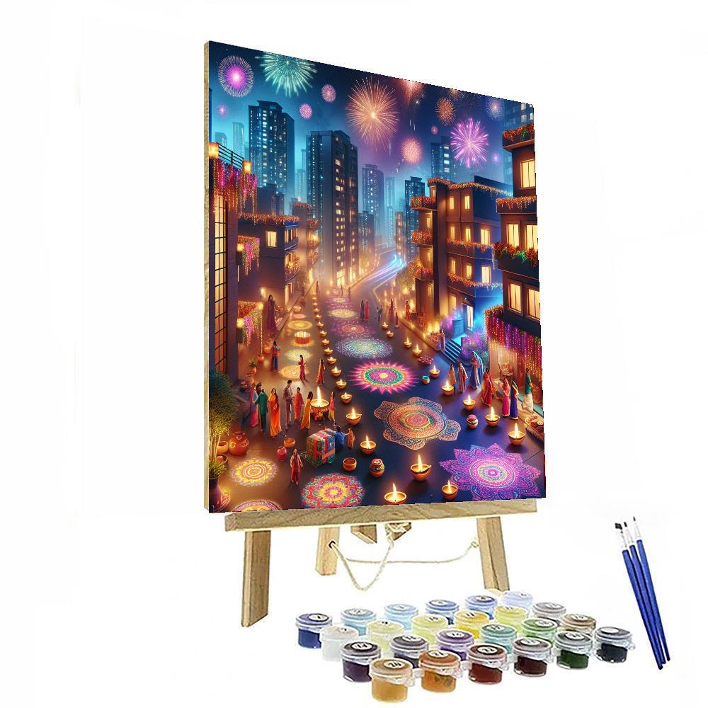 Diwali Festival Of Lights - New Delhi DIY Paint By Numbers
