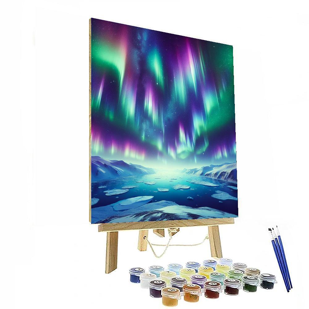 Nordic Aurora Borealis Painting Number Kit