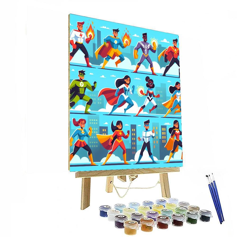 Creative Superheroes Paint By Numbers Art