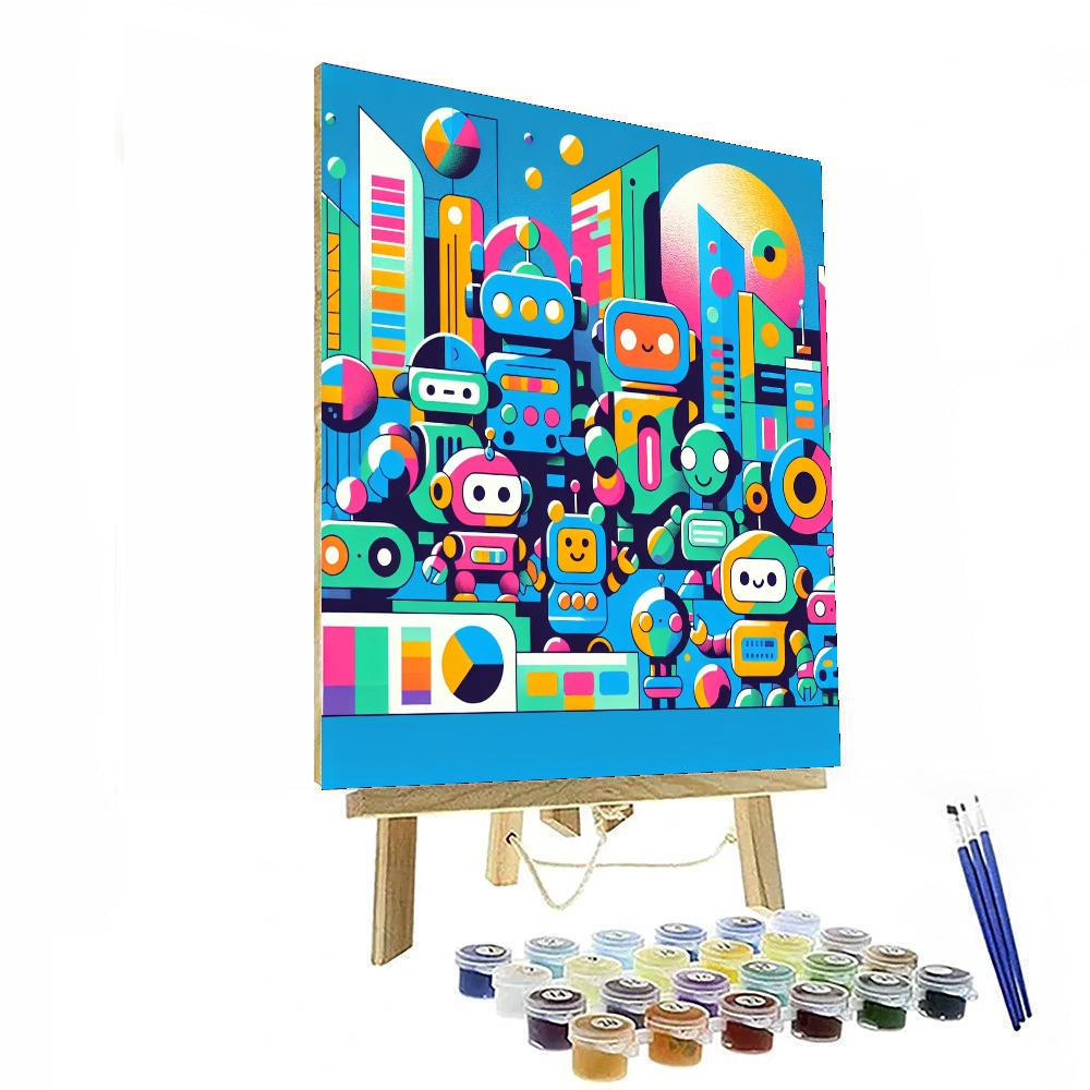Futuristic Robot World Painting By Numbers Kit
