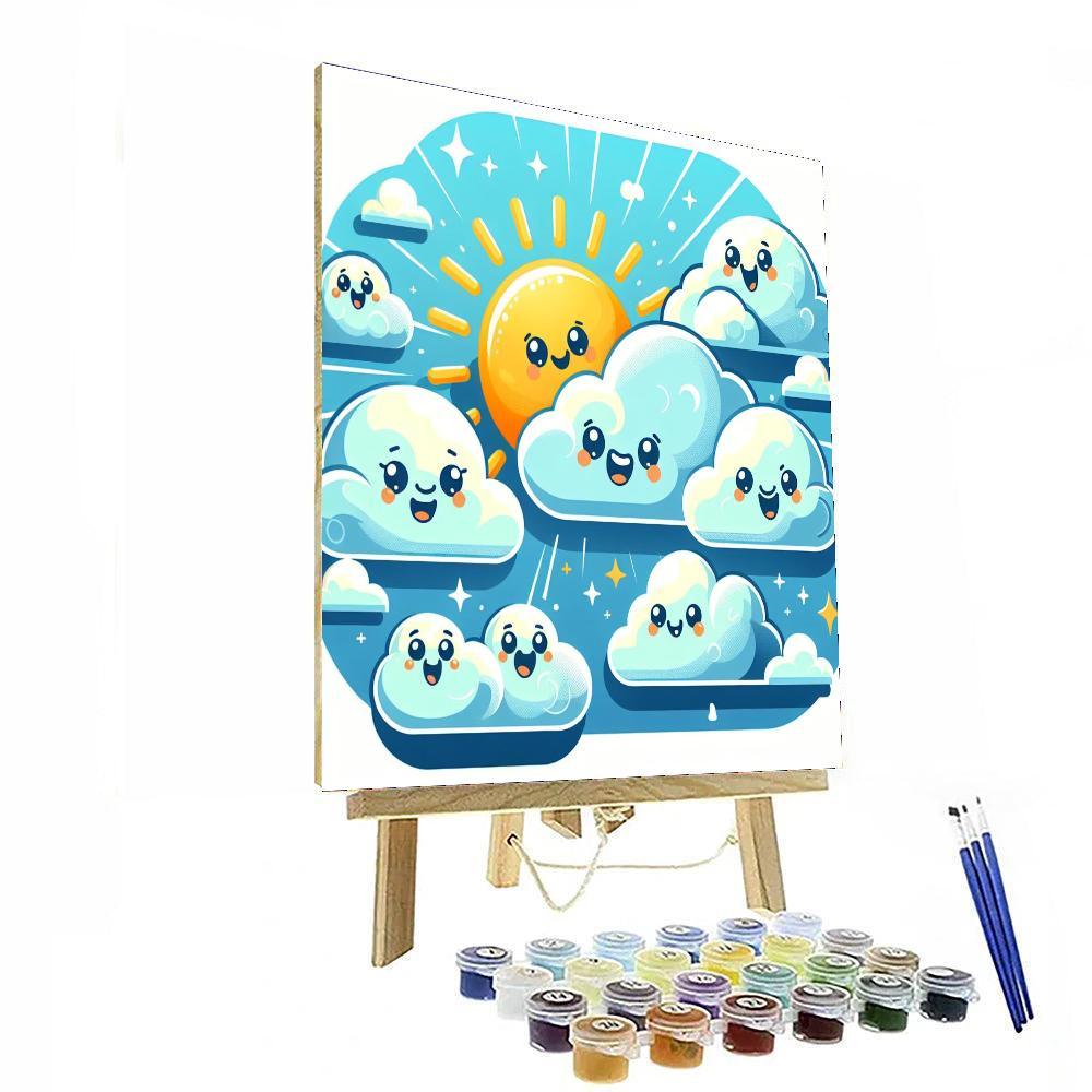 Fluffy Cloud Friends Paint By Color