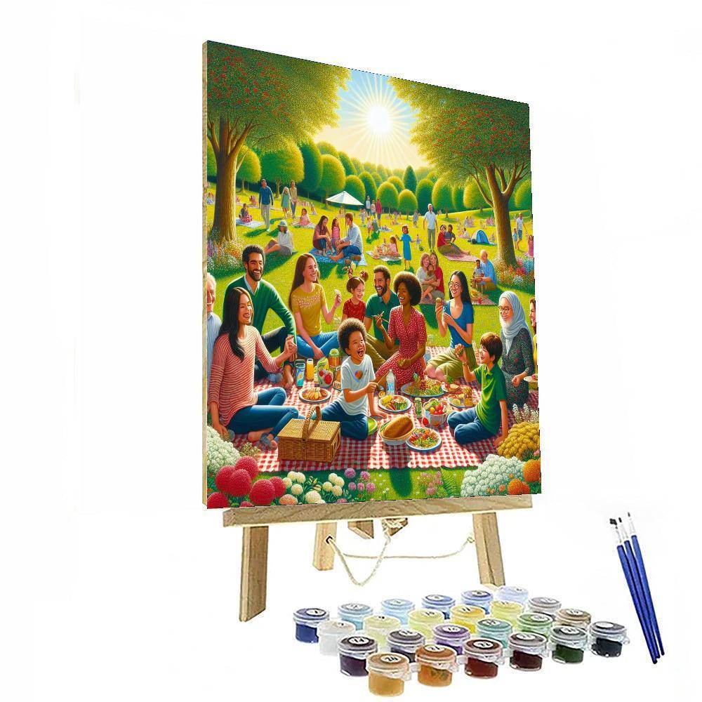 Delightful Picnic Scene Painting By Numbers Kit