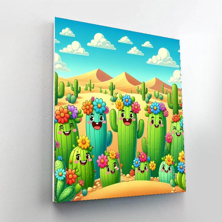 Happy Cactus Family Paint By Numbers Art