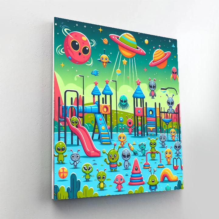 Space Alien Playground Numbered Painting Kits