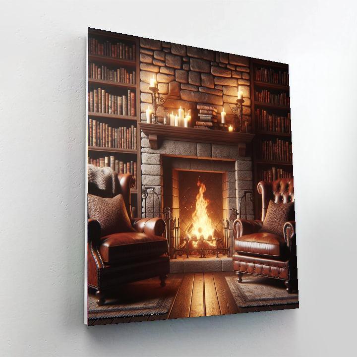 Cozy Fireplace Nook Painting By Numbers Kit